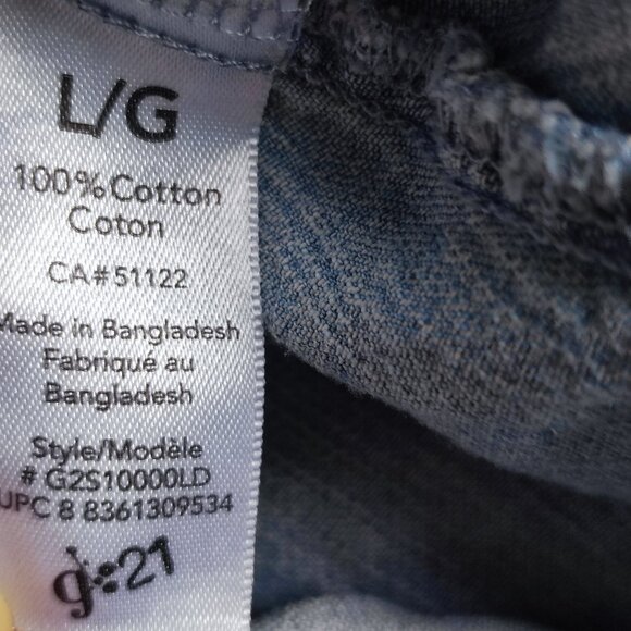 g:21 jean shirt women's size L hard wash denim blue - Picture 6 of 8